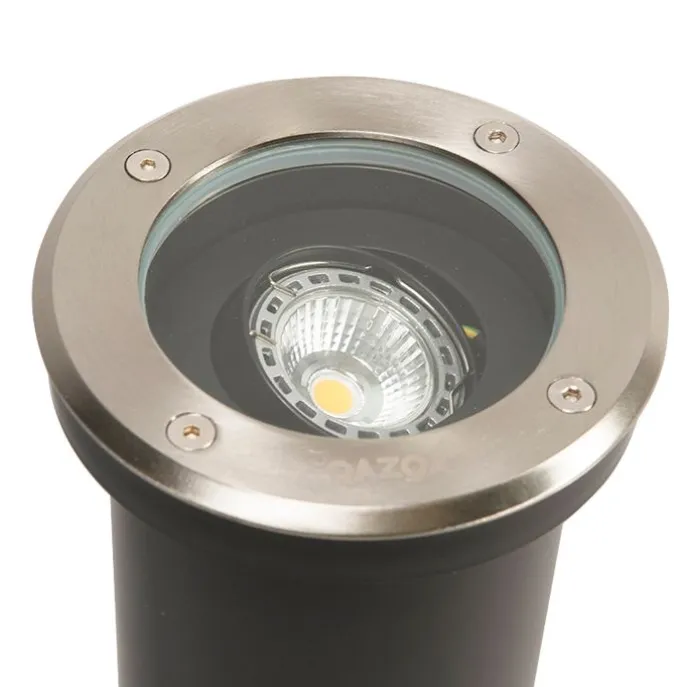 6er Set Outdoor Bodenstrahler Edelstahl IP65 - Delux