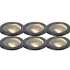 6er Set Outdoor Bodenstrahler schwarz einstellbar IP65 - Delux