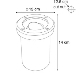 6er Set Outdoor Bodenstrahler schwarz einstellbar IP65 - Delux
