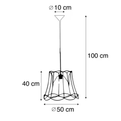 2er Set Retro Hängelampen schwarz 50 cm - Granny Frame