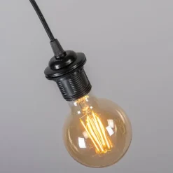 2er Set Retro Hängelampen schwarz 50 cm - Granny Frame