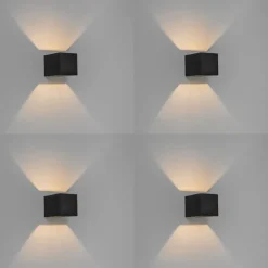 4er Set Wandleuchten schwarz - Transfer