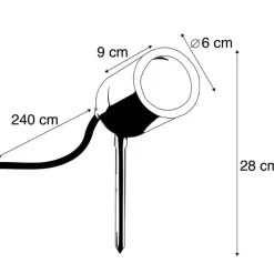Erdspieß Strahler Stahl verstellbar IP44 - Solo