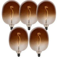 5er-Set E27 Dimmbare LED-Glühbirnen G170 Braun 4,9W 130 lm 1800K