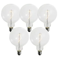 5er-Set E27 Dimmbare LED-Glühbirnen Spiralfilament G125 4W 270 lm 2200K