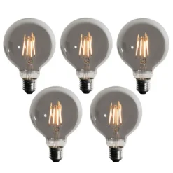 5er-Set E27 Dimmbare LED-Glühbirnen Rauch G95 5W 200 lm 1900K