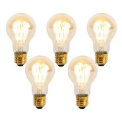 5er-Set E27 Dimmbare LED-Spiralglühbirnen A60 Goldline 4W 270 lm 2200K