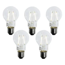 5er-Set E27 LED-Glühbirnen A60 Lux Sensor 2,5W 250 lm 2700K