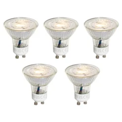 5er-Set GU10 50mm 3-Stufen-Dimmbare Kelvin LED-Lampen Klar 4,5W 380 lm 2000-2700K