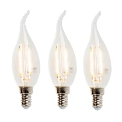 3er-Set LED-Filament-Kerzenlampe E14 3W 2700K 250lm F35 dimmbar klar