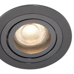 6er-Set moderne Einbaustrahler Gunmetal GU10 50mm rund schwenkbar - Rondoo