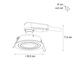 6er-Set moderne Einbaustrahler Gunmetal GU10 50mm rund schwenkbar - Rondoo