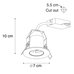 6er-Set moderne Einbaustrahler schwarz - Insight
