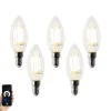 5er-Set Smart E14 LED-Lampen B35 4,5W 470 lm 2700K
