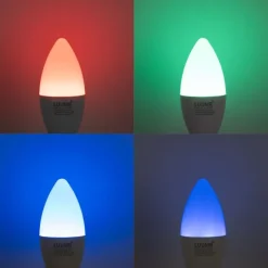 5er-Set Smart E14 LED-Lampen C37 Opal RGBW 4,9W 470 lm 2700-6500K