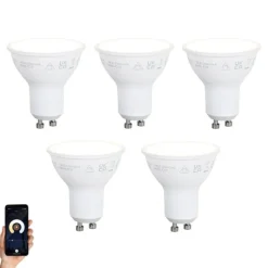 5er-Set Smart GU10 50mm Dimmbare LED-Lampen Opal 7W 630 lm 2700K