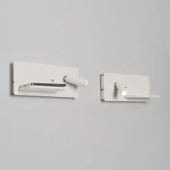 2er-Set Wandleuchten weiß inkl. LED mit USB und Induktionsladegerät - Riza