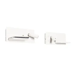 2er-Set Wandleuchten weiß inkl. LED mit USB und Induktionsladegerät - Riza