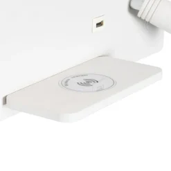 2er-Set Wandleuchten weiß inkl. LED mit USB und Induktionsladegerät - Riza