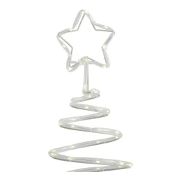 4er-Set Weihnachtsbaum-Gartenstecker weiß inkl. LED IP44 - Puno