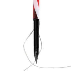 5er-Set Weihnachtsstecker rot mit weißen Zuckerstangen inkl. LED mit Timer IP44 - Melchior