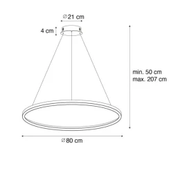 Goldene Pendelleuchte 80cm inkl. LED 3-stufig dimmbar - Girello
