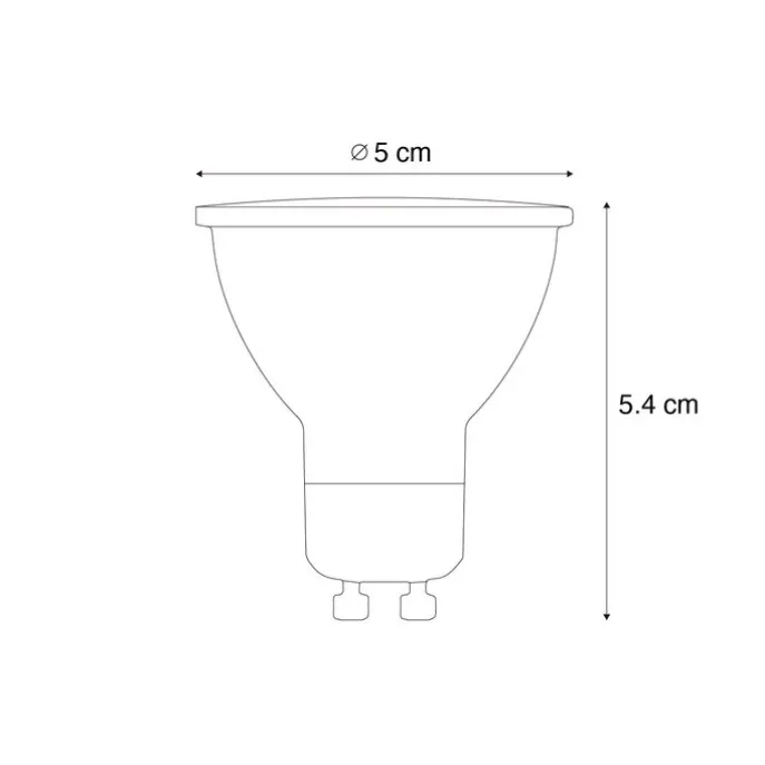 GU10 50mm Dimmbare LED-Glühbirnen Klar 4,9W 500 lm 2700K