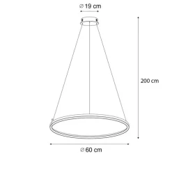 Hängelampe schwarz 60 cm inkl. LED 3-stufig dimmbar - Girello