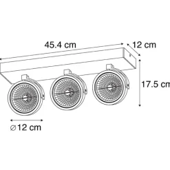 Industrial spot grau verstellbar 3-flammig - Go