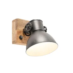 Industrie Spot schwarz mit Mangoholz 18 cm - Mangos