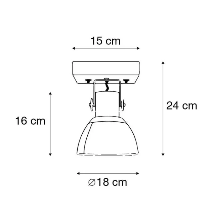 Industriedeckenstrahler Bronze mit Holz 18 cm - Mangos