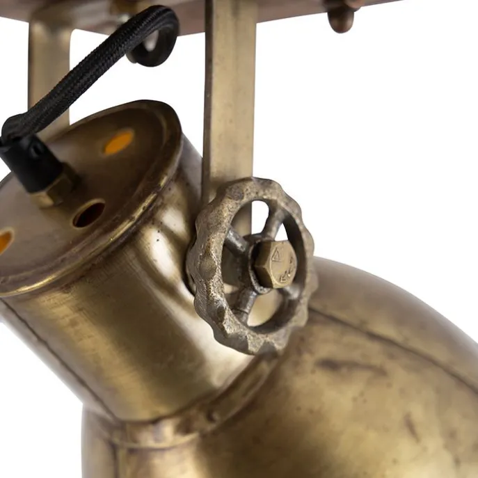 Industriedeckenstrahler Bronze mit Holz 18 cm - Mangos