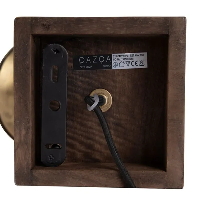 Industriedeckenstrahler Bronze mit Holz 18 cm - Mangos