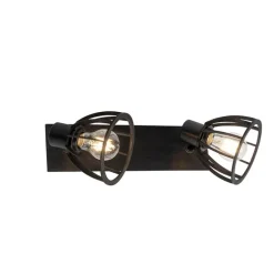 Industrielle Deckenlampe schwarz 2-flammig - Fotu