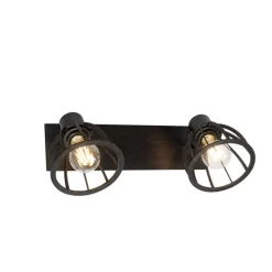 Industrielle Deckenlampe schwarz 2-flammig - Fotu