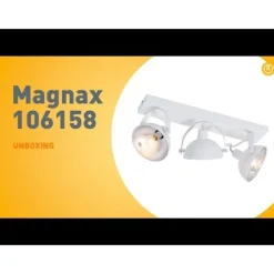 Industrielle Deckenleuchte weiß mit silbernem 3-Licht verstellbar – Magnax