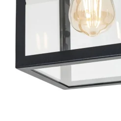 Industrielle Deckenleuchte für den Außenbereich, schwarz mit Gold – Rotterdam