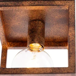 Industrielle Deckenleuchte rostbraun - Käfig