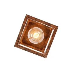 Industrielle Deckenleuchte rostbraun - Käfig