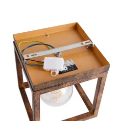 Industrielle Deckenleuchte rostbraun - Käfig