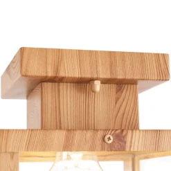 Industrielle Deckenleuchte für Außenbereich Holz mit Klarglas - Rotterdam