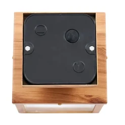 Industrielle Deckenleuchte für Außenbereich Holz mit Klarglas - Rotterdam