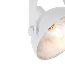 Industrielle Deckenleuchte weiß mit silbernem 2-Licht verstellbar – Magnax