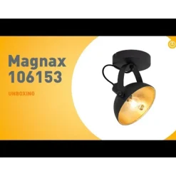 Industrielle Deckenleuchte schwarz mit Gold 15 cm verstellbar – Magnax