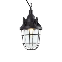 Industrielle Hängelampe schwarz mit Glas - Cabin