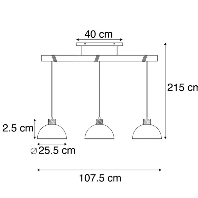 Industrielle Hängelampe Stahl 3 Lichter - Arti