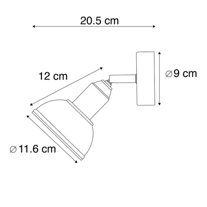 Industrielle Wandleuchte Stahl dreh- und neigbar - Arti