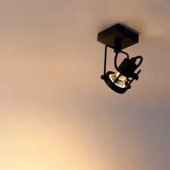 Industrieller Deckenspot schwarz verstellbar GU10 50mm - Suplux