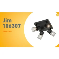 Industrieller Deckenstrahler schwarz 4-flammig verstellbar - Jim