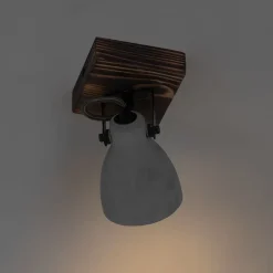 Industrieller Deckenstrahler Holz mit Beton - Creto